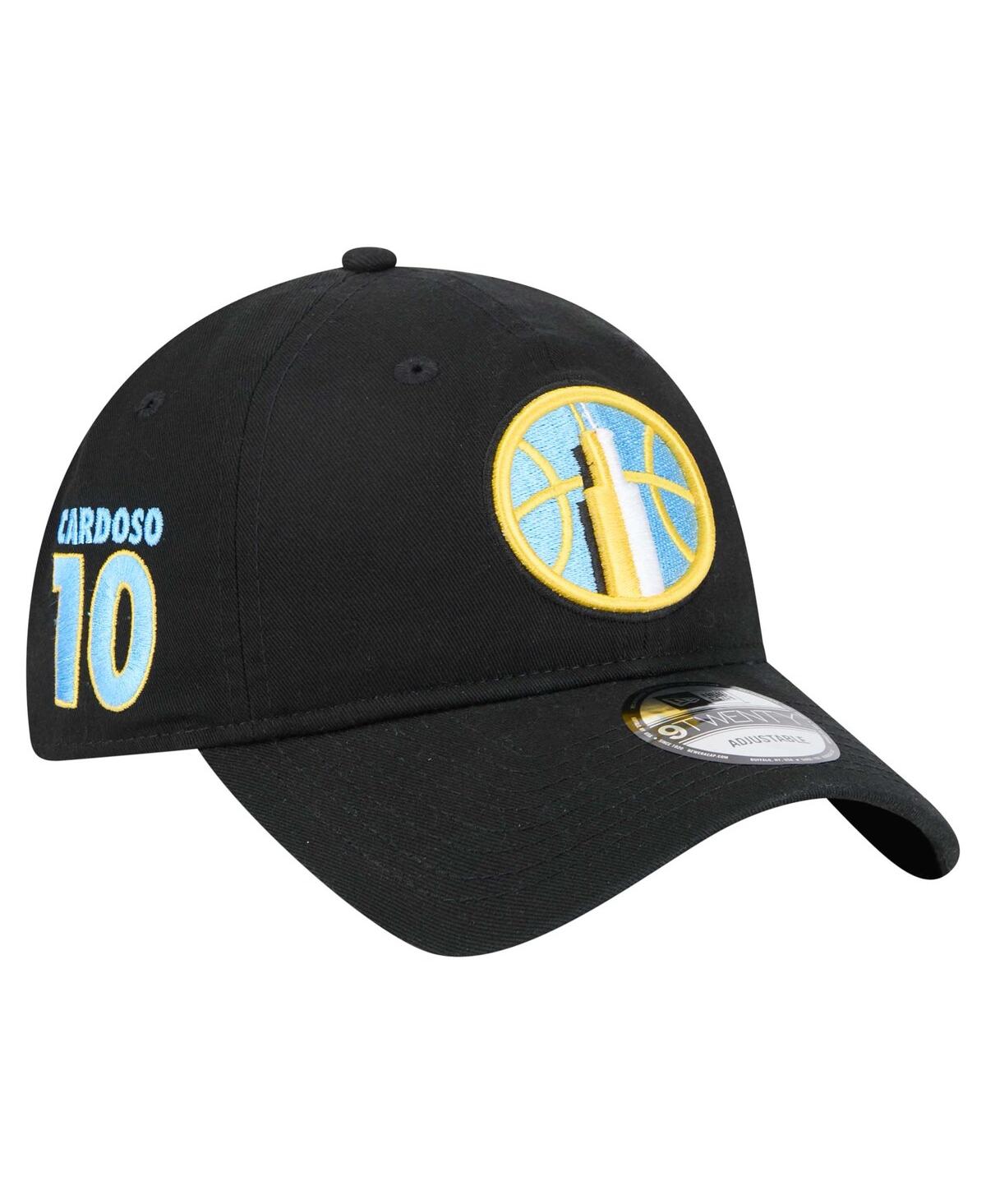 NEW ERA MEN'S KAMILLA CARDOSO BLACK CHICAGO SKY NAME NUMBER SIDEPATCH 9TWENTY ADJUSTABLE HAT 