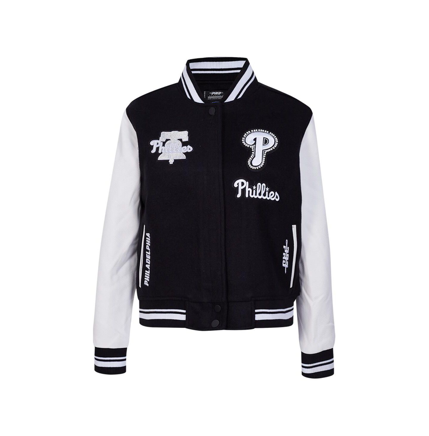 Женская куртка Pro Standard Black Philadelphia Phillies Rib Wool Full-Zip Varsity — фото 5