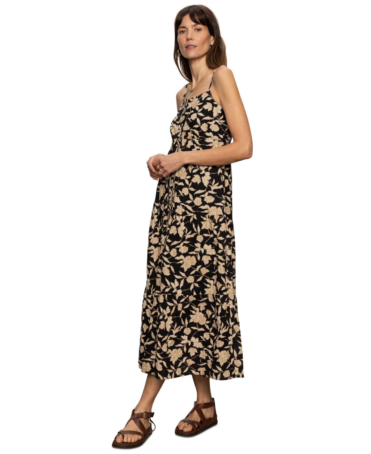 Sanctuary Tiered Floral Maxi Dress In Bandana Print