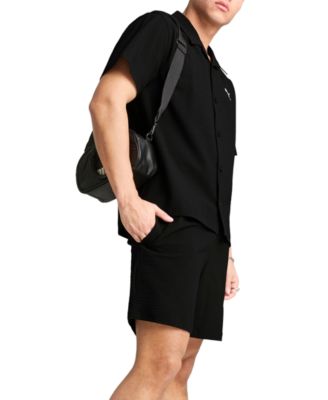 Men's Regular-Fit Button-Down Seersucker Camp Shirt 