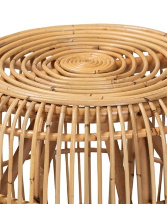20" Natural Rattan Maverick Modern Bohemian End Table