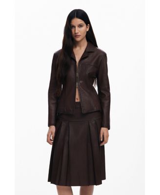 Women's Midi leather skirt