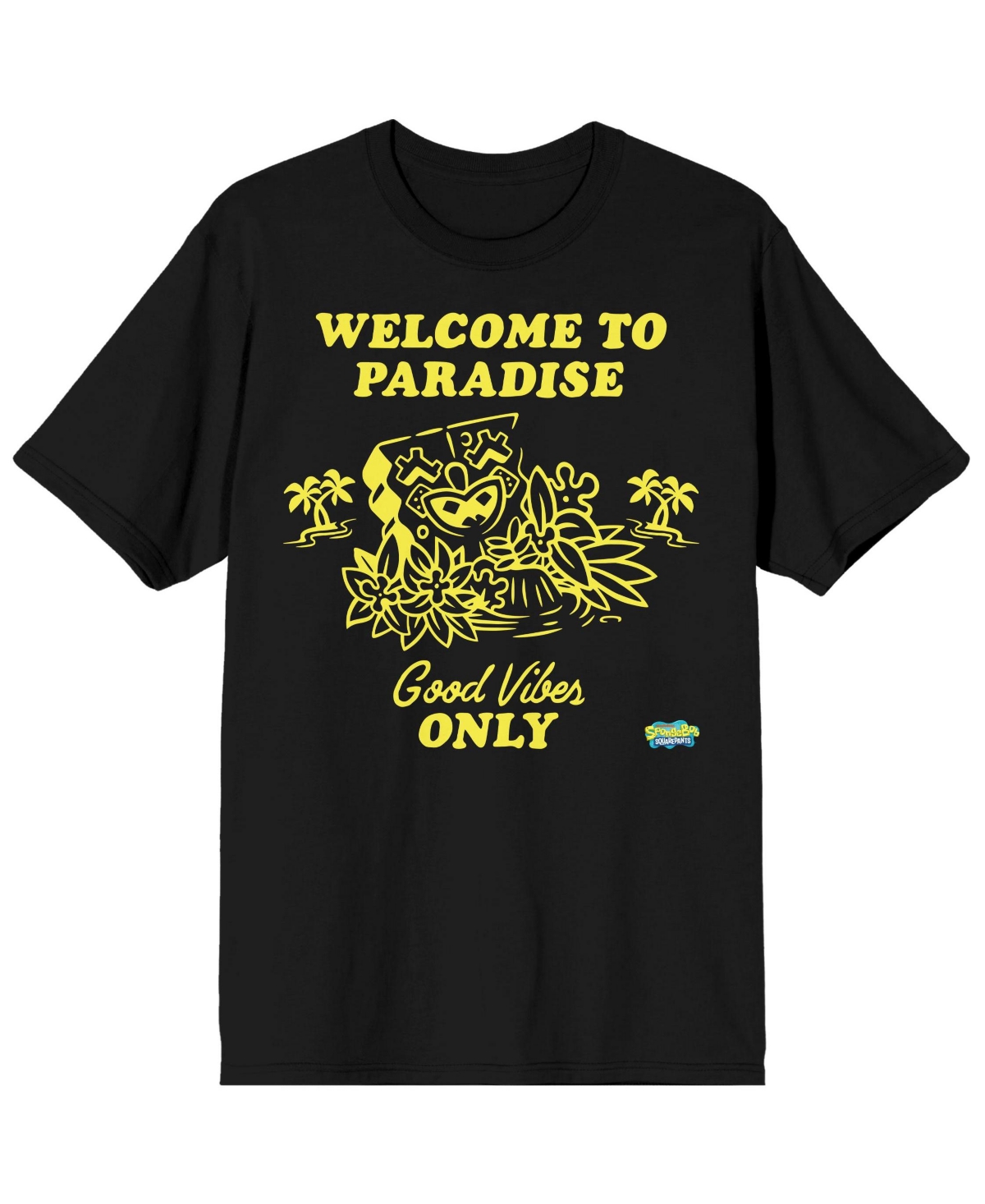 Big & Tall Welcome To Paradise Good Vibes Only Black Graphic Tee-4XL - Black