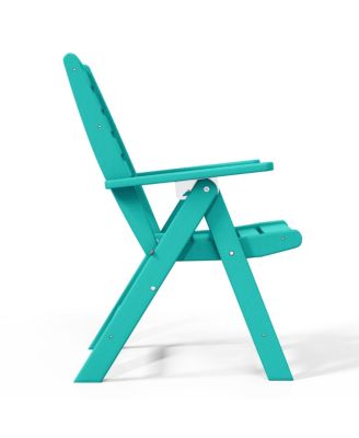 7-Piece HDPE Rectangular Patio Dining Table Set with Foldable Chairs