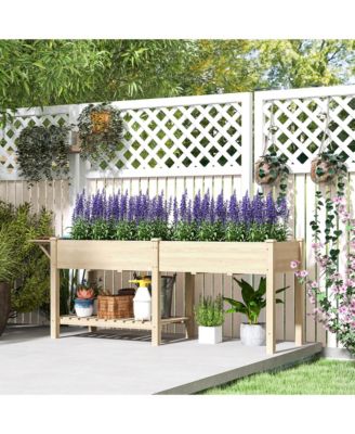 Raised Garden Bed, Wood Raised Planter with Liners,