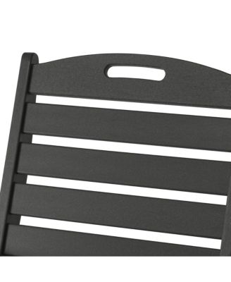 5-Piece HDPE Square Patio Dining Table Set with Foldable Chairs