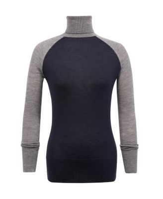 Women's Merino Colour Block Roll Neck Sweater