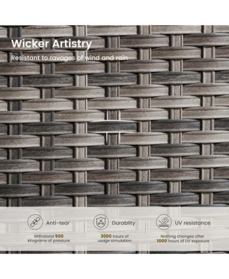 6 Pcs Outdoor Patio Furniture Set,High Back Sofa and Swivel Chairs Set