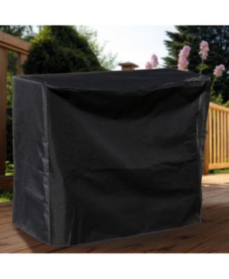 Outdoor Weather-Resistant Heavy-Duty Durable PVC Firewood Log Rack Holder Cover - Black