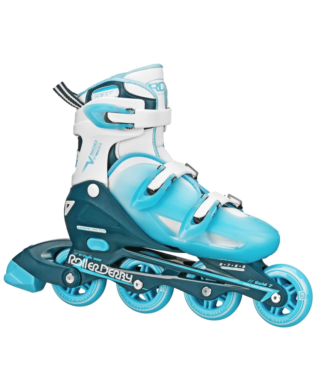 V-Tech 500 Women's Inline Skates Large (6-9) - White/blue