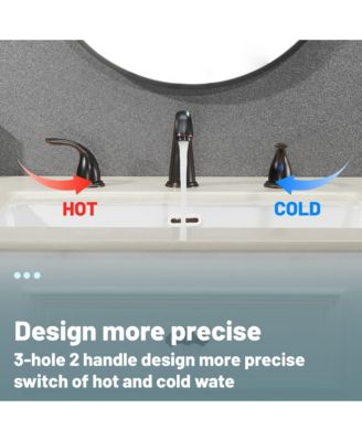 Oil Rubbed Bronze Centerset Double Handle Bathroom Faucet with Pop-Up Drain