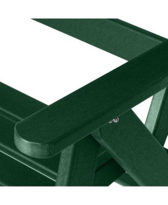 6-Piece HDPE Rectangular Patio Dining Table Set with Foldable Chairs and Patio Bench