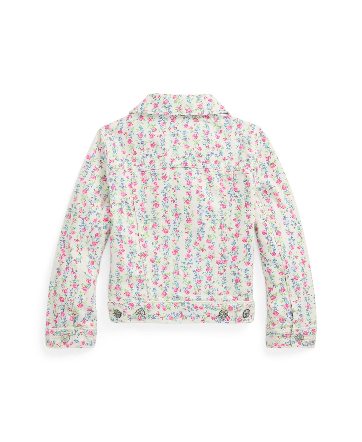 Polo Ralph Lauren Toddler And Little Girls Floral Canvas Trucker Jacket In Plato Green