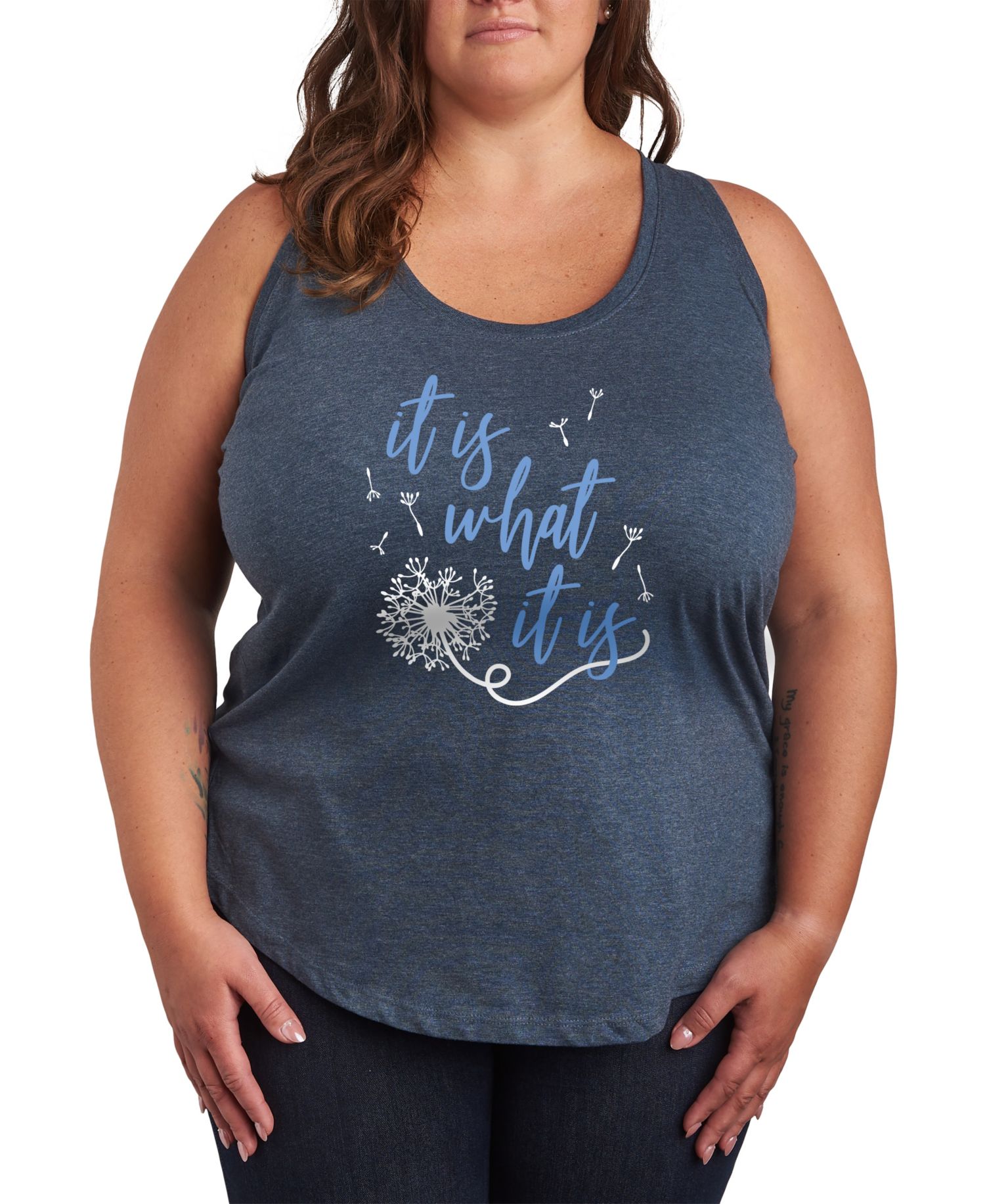 Plus Size It Is What It Is Graphic Tank Top