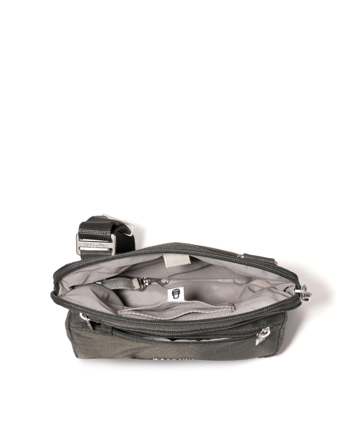 Baggallini Securtex Anti-theft Crossbody Bag In Charcoal