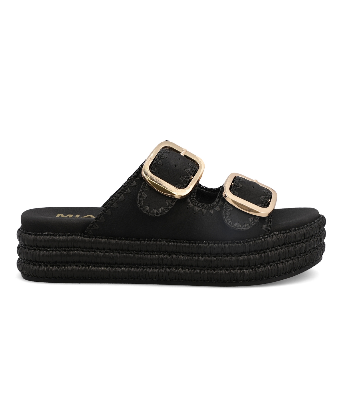 Shop Mia Women's Mieko Flatform Slip-on Slide Sandals In Black