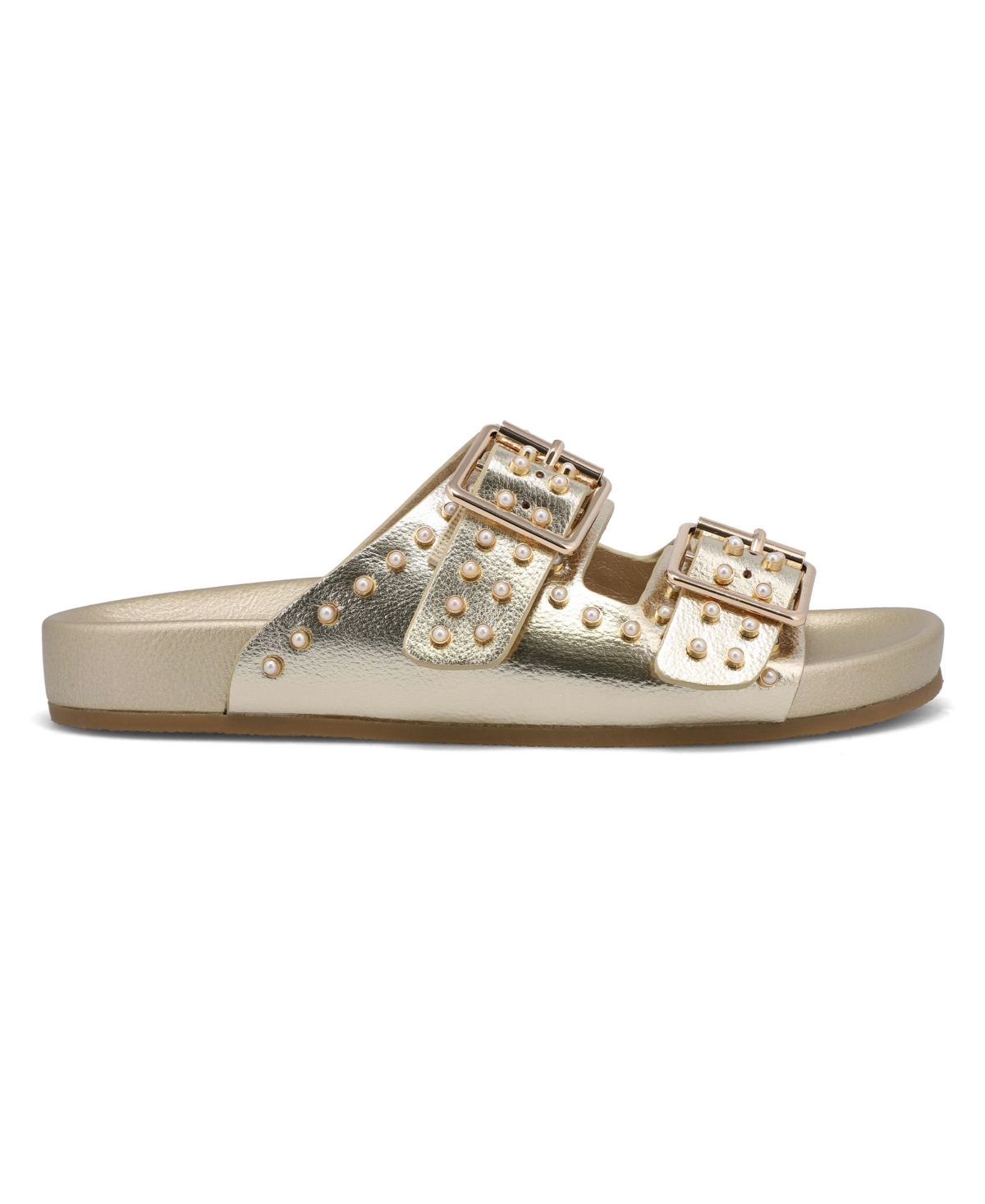 Mia Brooklyn Slide Sandal In Gold