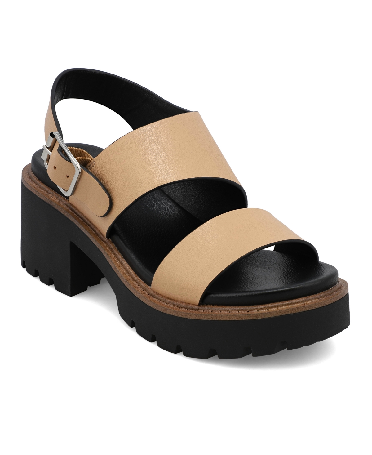 Mia Sheska Slingback Platform Sandal In Tan
