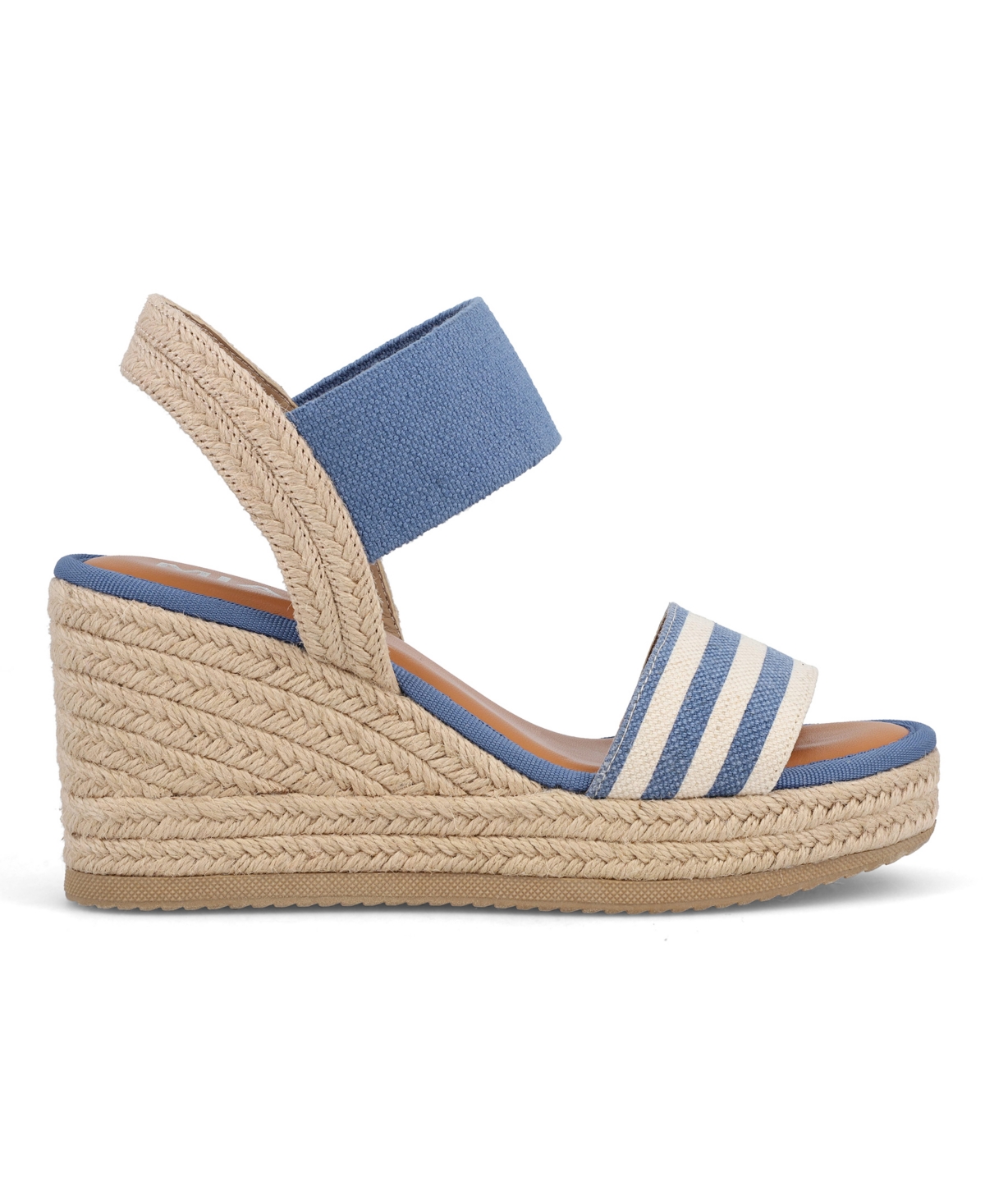 Shop Mia Women's Brittni Round Toe Wedge Sandals In Natural,offwhite,navy