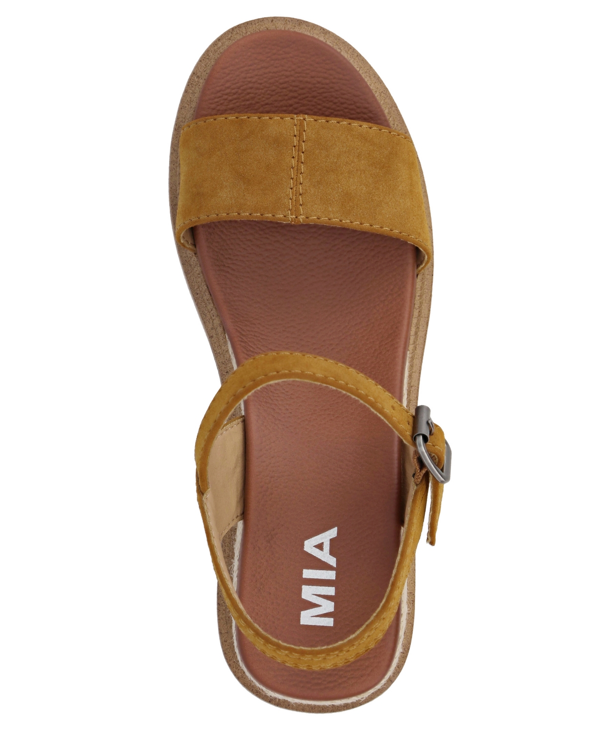 Shop Mia Women's Ophidia Round Toe Wedge Sandals In Cognac