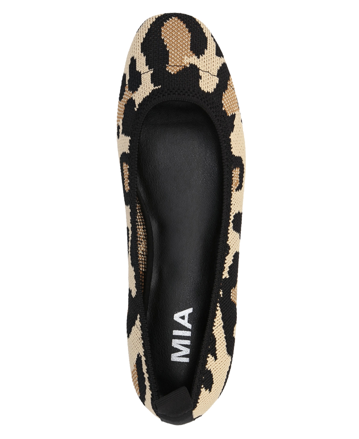 Mia Women's Rasia Ballet Knit Round Toe Flats In Leopard
