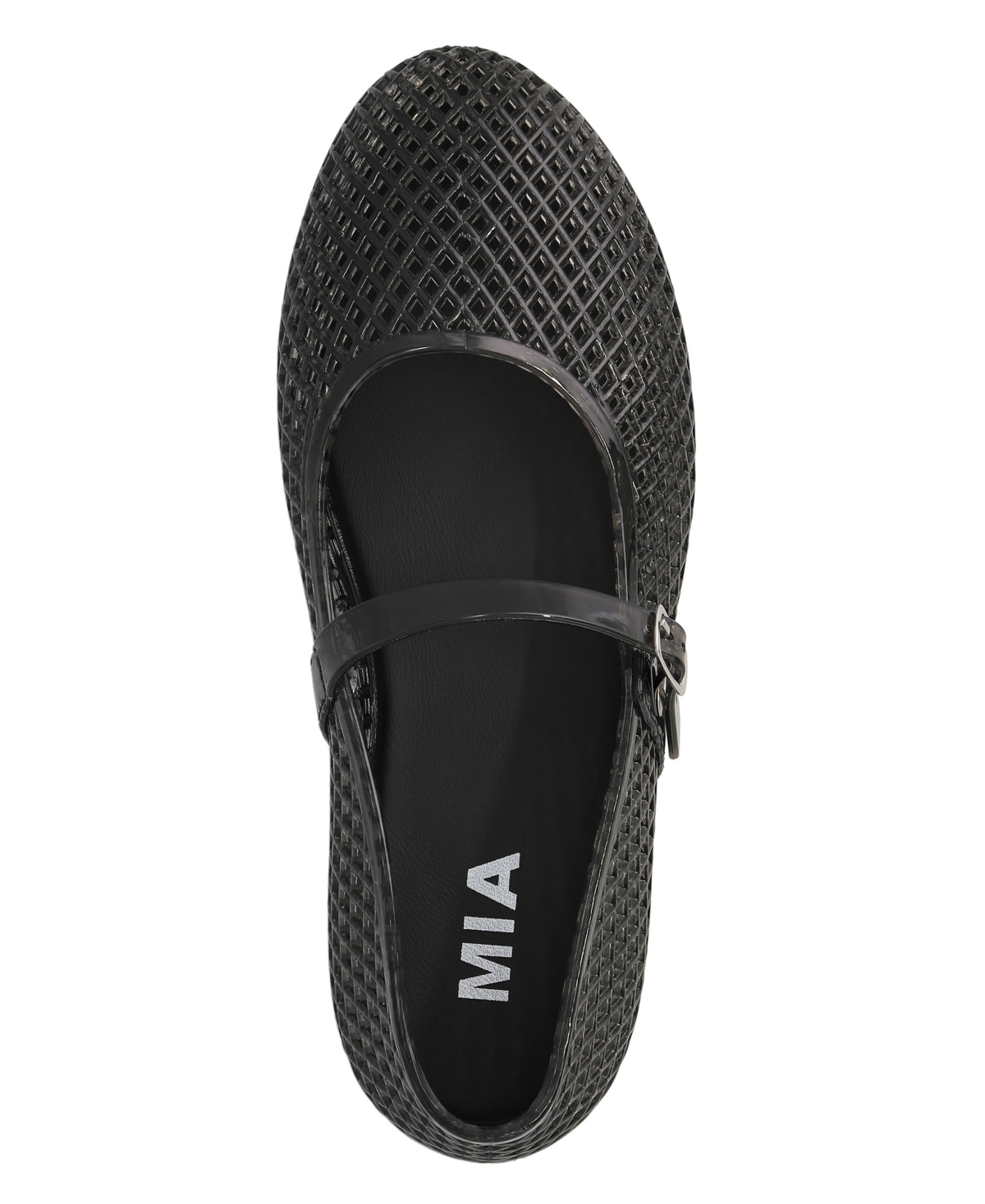 Shop Mia Women's Gianne Jelly Mary-jane Round Toe Flats In Black