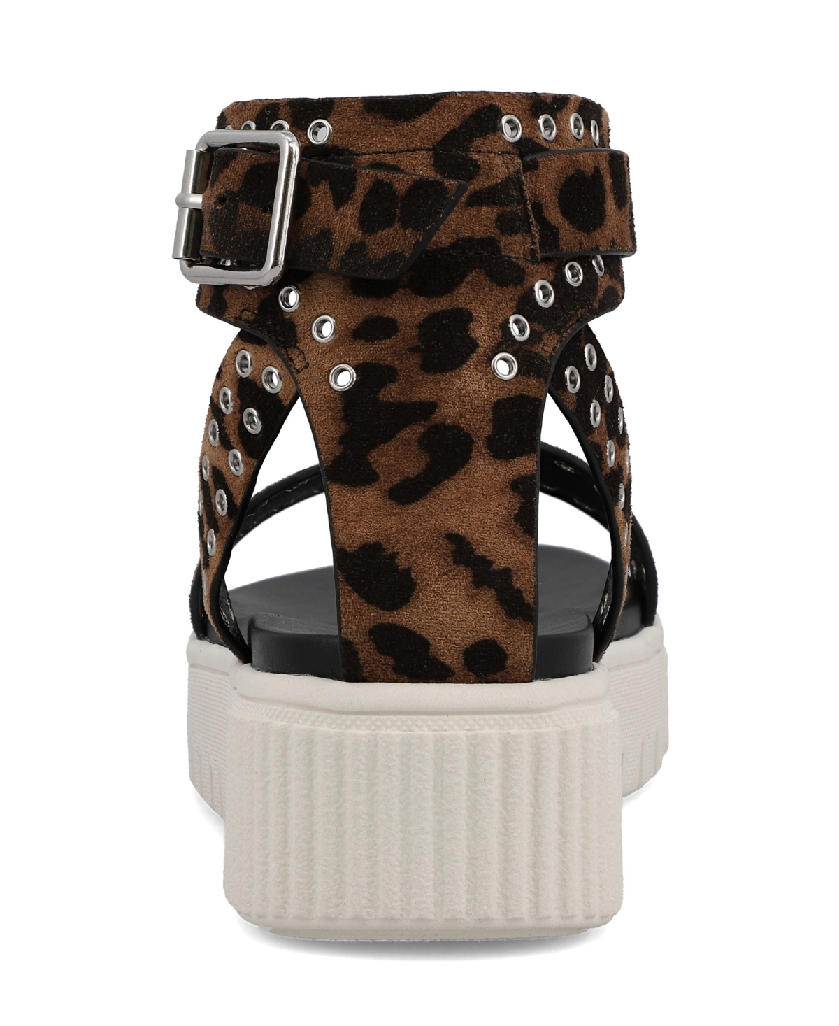 Shop Mia Women's Evelin Grommeted Platform Round Toe Sandals In Leopard