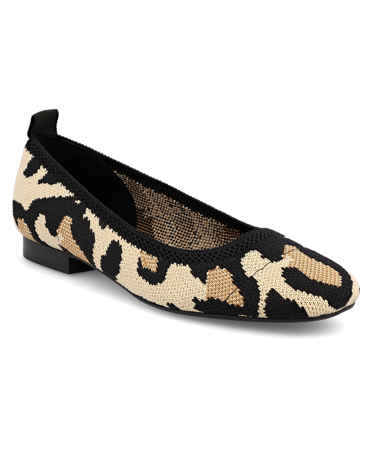 Mia Women's Rasia Ballet Knit Round Toe Flats In Leopard