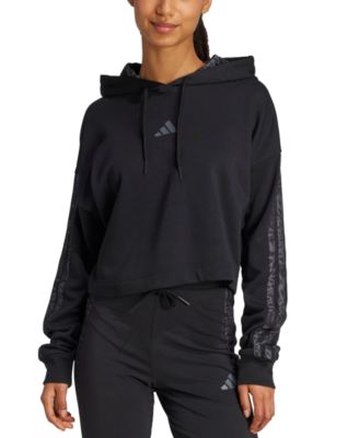 adidas - Women's Printed 3-Stripe French Terry Pullover Hoodie