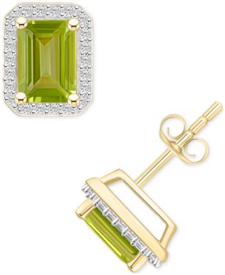 Citrine (2 ct. t.w.) & Lab-Created White Sapphire (1/4 ct. t.w.) Square Halo Stud Earrings in 10k Gold (Also in Additional Gemstones)