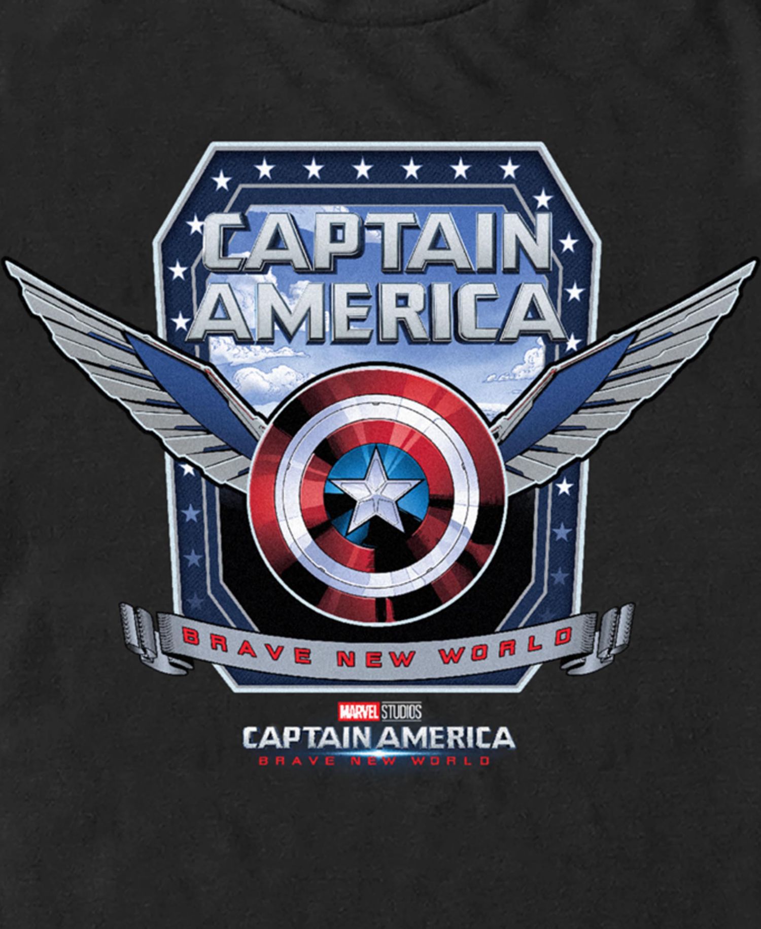 Men's Captain America Shield Wings Short Sleeve T-Shirt