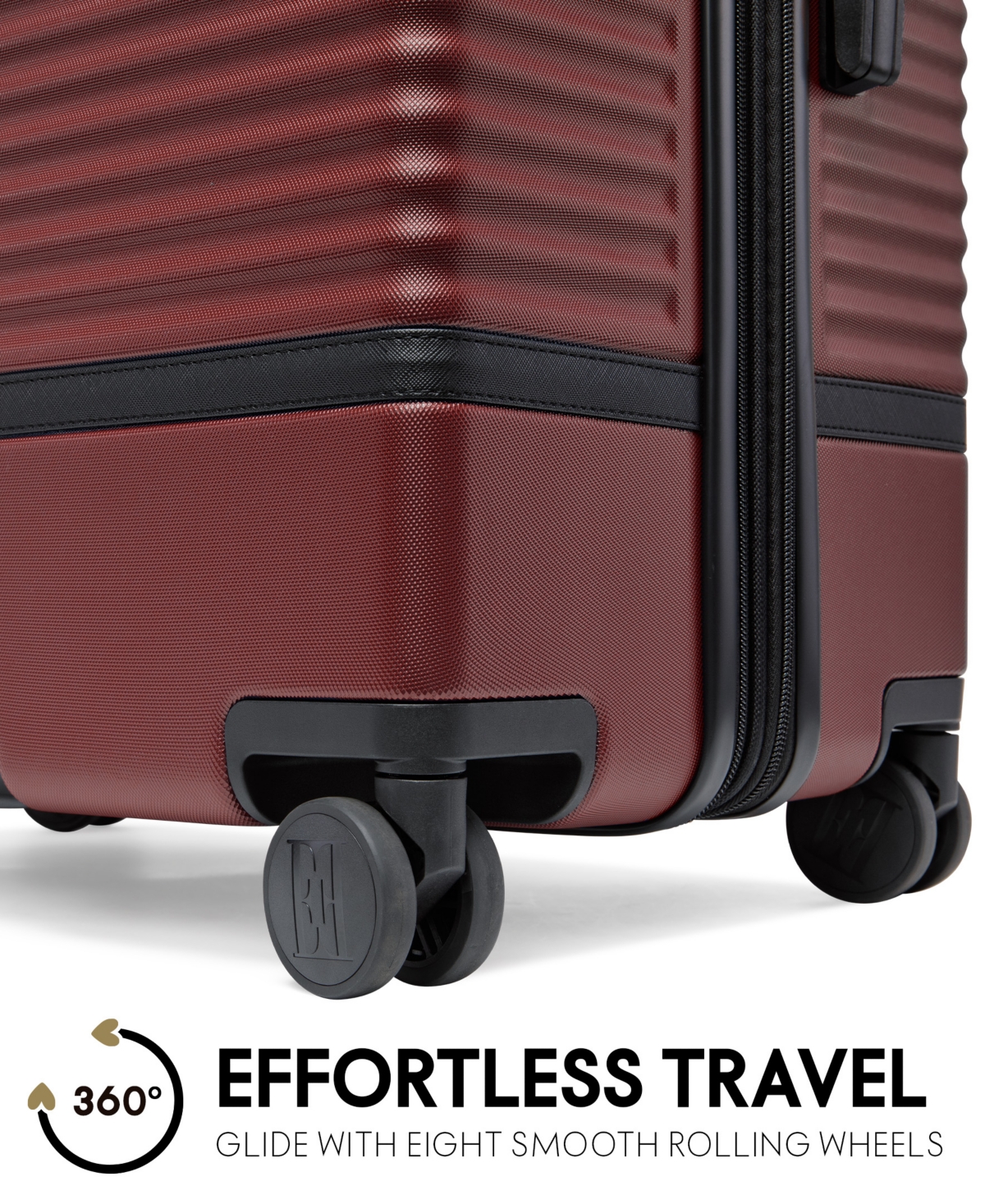 Shop Elle Bville 3-piece Expandable Retro Spinner Luggage Set In Burgundy