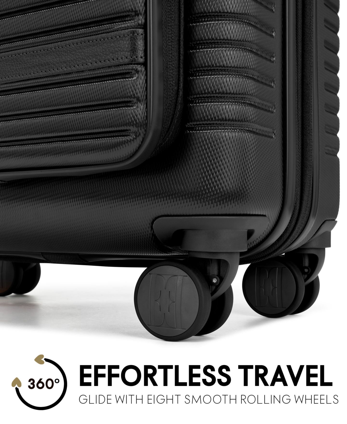 Чемодан ELLE Escape 22.5" Expandable Carry-On Suitcase with Front Laptop Pocket, цвет: Чёрный — фото 4
