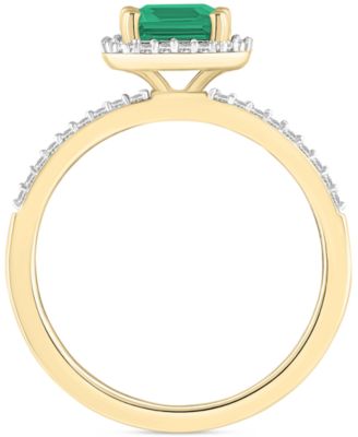 Blue Topaz (2 ct. t.w.) & Lab Created White Sapphire (1/4 ct. t.w.) Statement Ring in 10k Yellow Gold