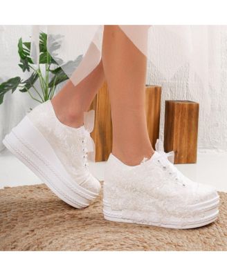 Claudine Lace Bridal Platform Sneakers