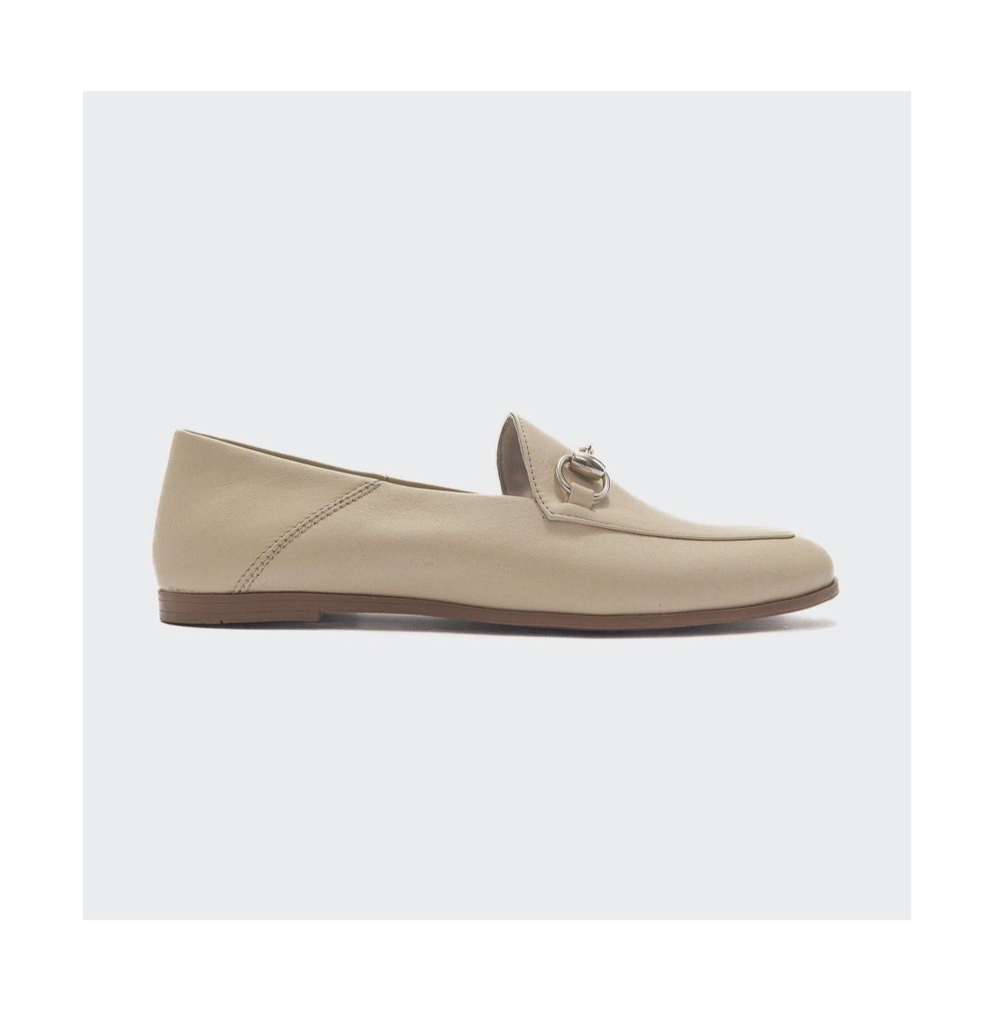 Женские туфли Forever & Always Shoes Penny Leather Horsebit, цвет: Бежевый кожаный — фото 4