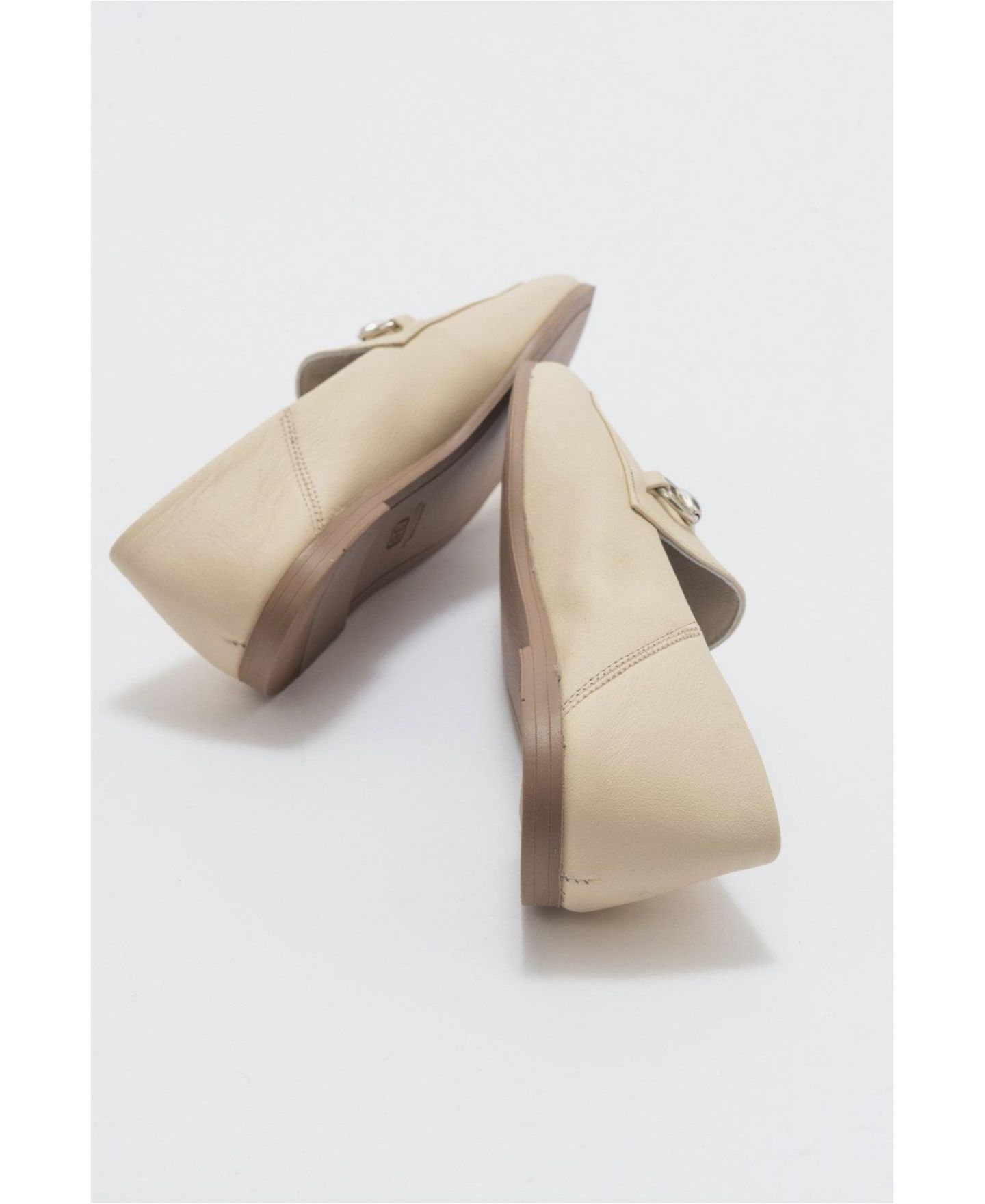 Женские туфли Forever & Always Shoes Penny Leather Horsebit, цвет: Бежевый кожаный — фото 5