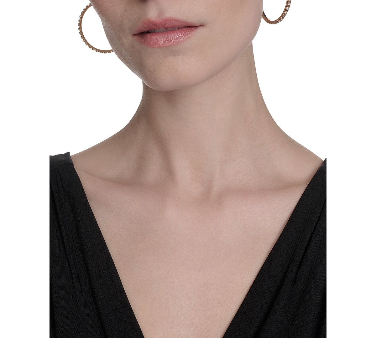 ELIZA J PETITE MIXED-MEDIA V-NECK SLEEVELESS PLEATED GOWN 