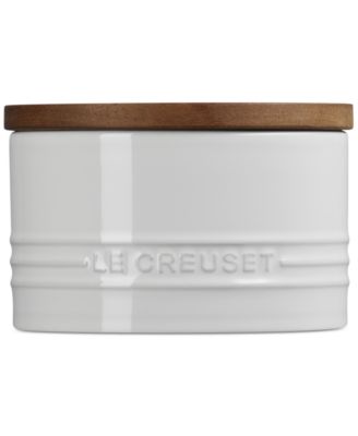 Stoneware Signature Canister with Wood Lid, 16-Oz.
