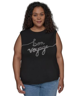 KARL LAGERFELD PARIS - Plus Size Bon Voyage Graphic Top