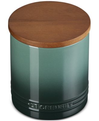 Stoneware Signature Canister with Wood Lid, 1.2-Qt.