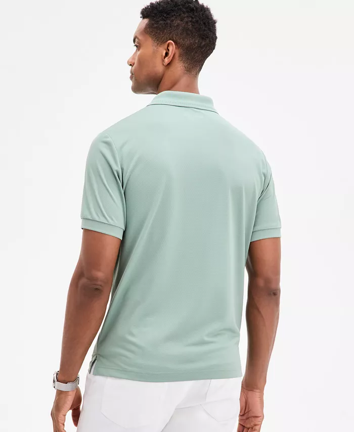 Men's Ottoman Short Sleeve Textured Quarter-Zip Polo Shirt - thumbnail 7