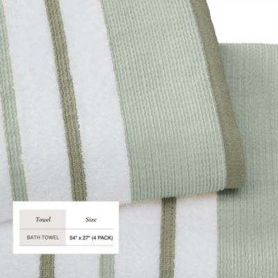 Luxurious Cotton Decorative 4-Piece Bath Towel Set, 54" x 27"