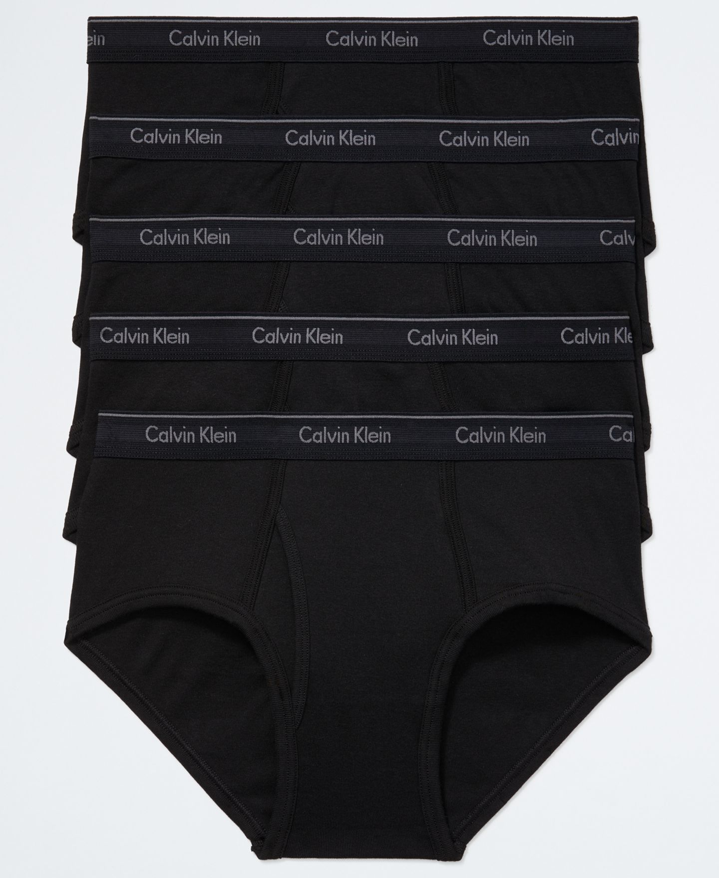 Трусы-брифы Classics для мужчин, хлопок, 5 шт. — Calvin Klein, цвет: Чёрный — фото 1