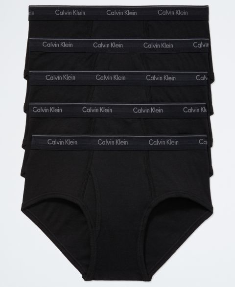 Трусы-брифы Classics для мужчин, хлопок, 5 шт. — Calvin Klein, цвет: Чёрный