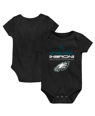 Outerstuff - Baby Boys and Girls Black Philadelphia Eagles Super Bowl LIX Champions Stack Bodysuit