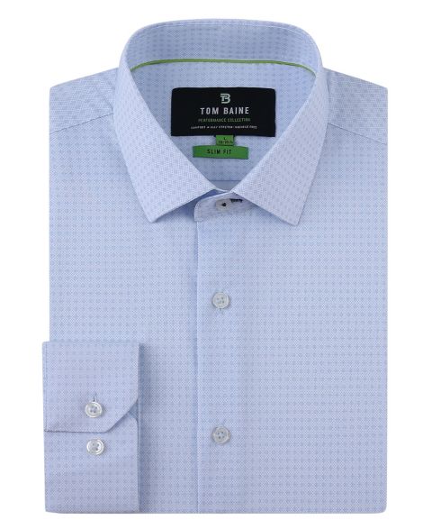 Мужская рубашка Tom Baine Four Way Stretch Geo Print Button Down Dress Shirt, цвет: Синий