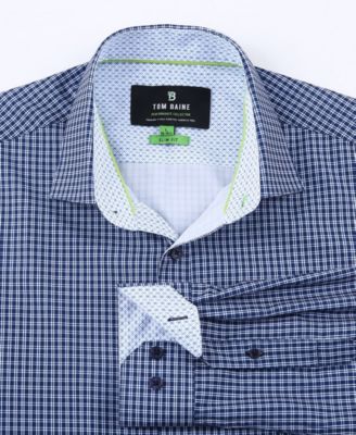 Men's Four Way Stretch Plaid Button Down Dress Shirt