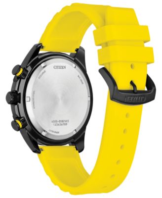 Men's Sport Casual Brycen Yellow Silicone Strap Watch 44.8mm