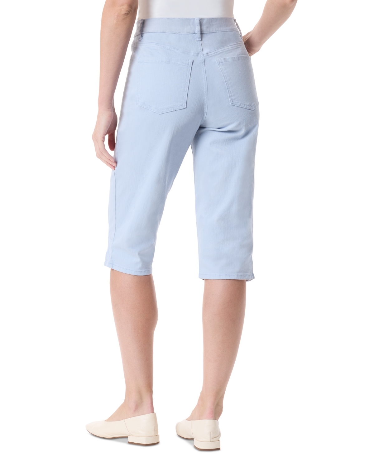 Gloria Vanderbilt Plus Size Cargo Capri Pants In Dreamy Blue